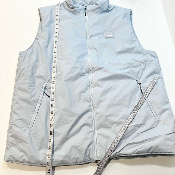 NWT Rains Fuse Vest Sky Blue-Gray Puffer Zip Front, Size XL Unisex - Picture 13 of 13